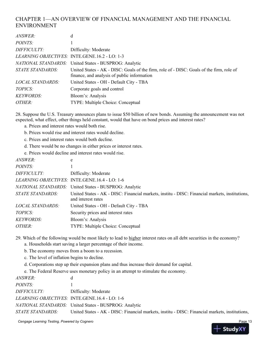 Test Bank For Intermediate Financial Management, 12th Edition, page 14