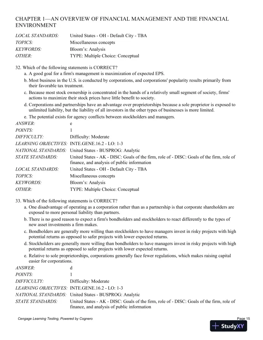 Test Bank For Intermediate Financial Management, 12th Edition, page 16