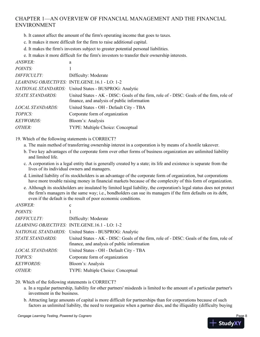 Test Bank For Intermediate Financial Management, 12th Edition, page 9