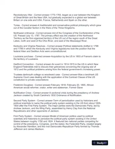 UGA History Exemption Test With Answers (394 Solved Questions) - Page 4 preview image