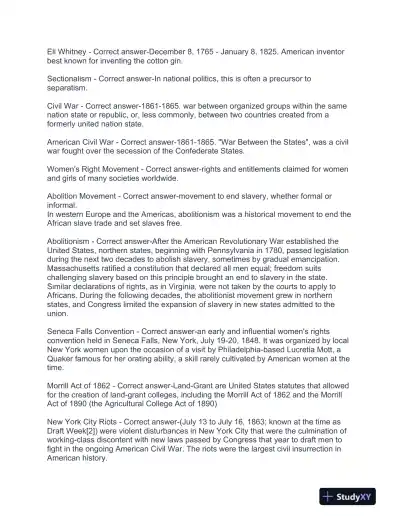 UGA History Exemption Test With Answers (394 Solved Questions) - Page 5 preview image