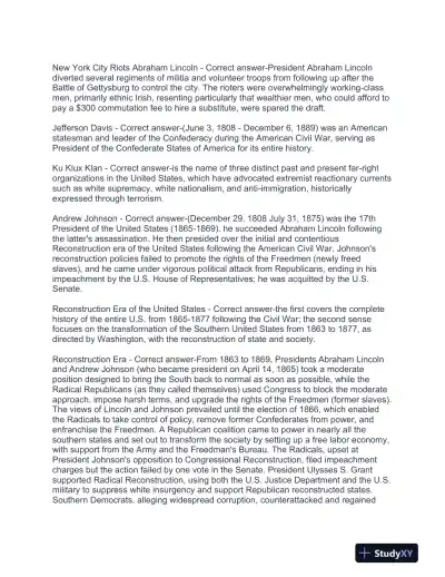 UGA History Exemption Test With Answers (394 Solved Questions) - Page 6 preview image