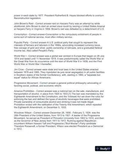 UGA History Exemption Test With Answers (394 Solved Questions) - Page 7 preview image