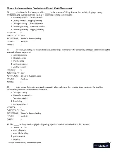 Test Bank For Purchasing And Supply Chain Management, 6th Edition - Page 11 preview image