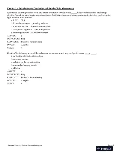 Test Bank For Purchasing And Supply Chain Management, 6th Edition - Page 13 preview image