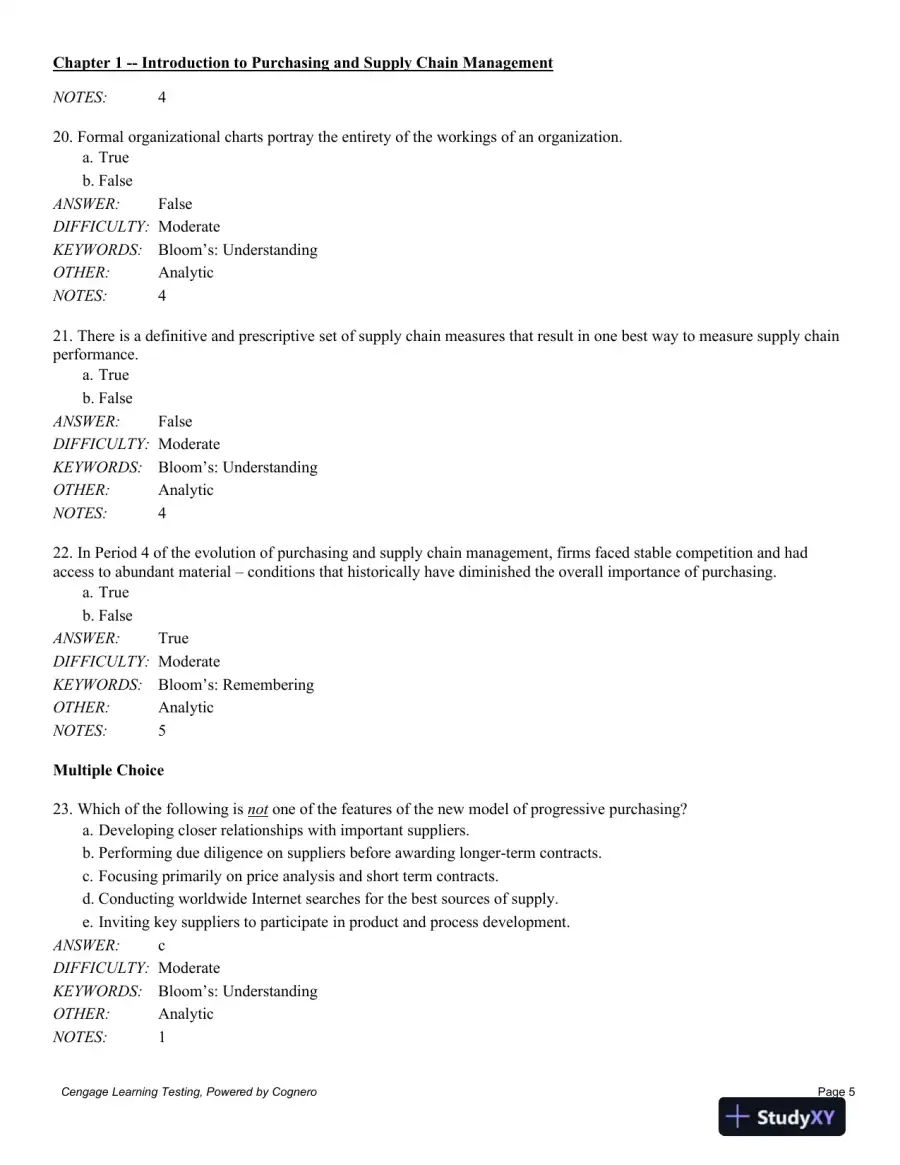 Test Bank For Purchasing And Supply Chain Management, 6th Edition, page 6
