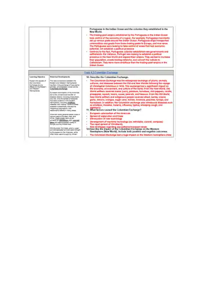 AP World History Unit 4 Study Guide (Transoceanic - Page 3 preview image