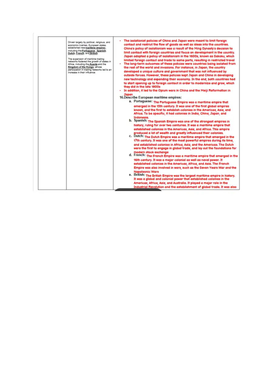 AP World History Unit 4 Study Guide (Transoceanic , page 5