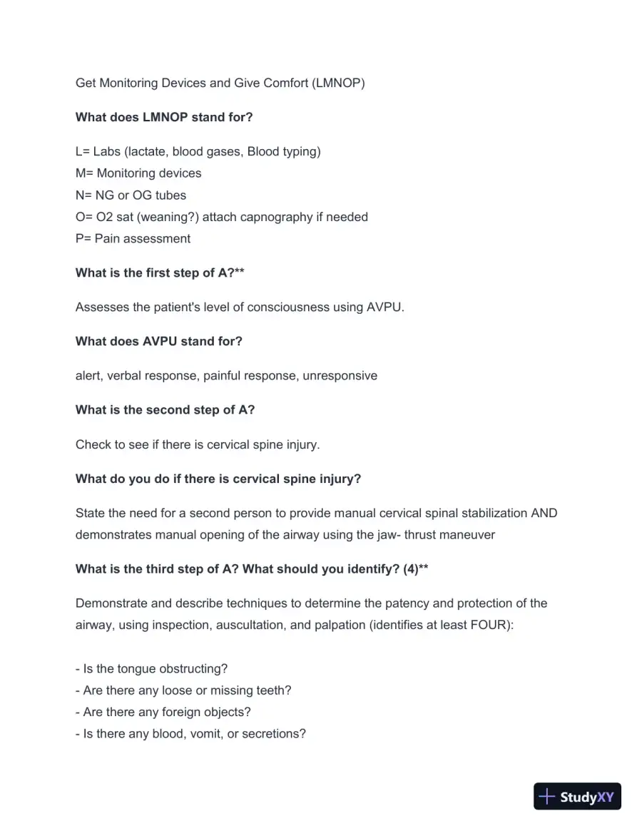 2024-2025 TNCC: Trauma Nursing Process with Answers (71 Solved Questions), page 4