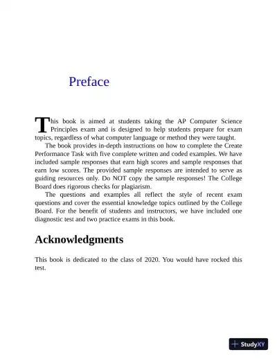AP Computer Science Principles with 3 Practice Tests (2021) - Page 9 preview image