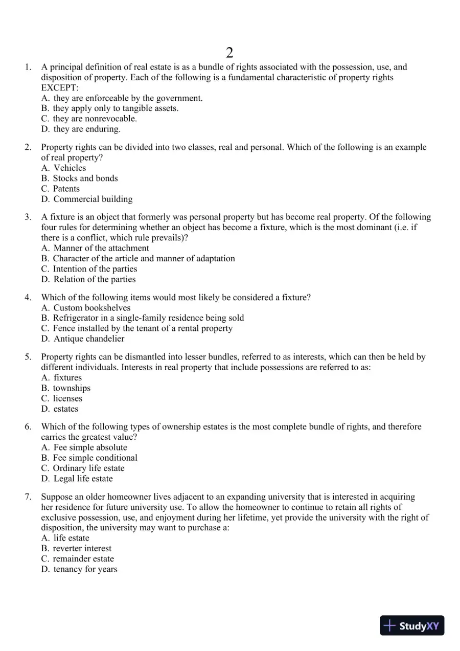 Real Estate Principles: A Value Approach (The Mcgraw-hill/Irwin Series in Finance, Insurance, and Real Estate) 3rd Edition Test Bank, page 10
