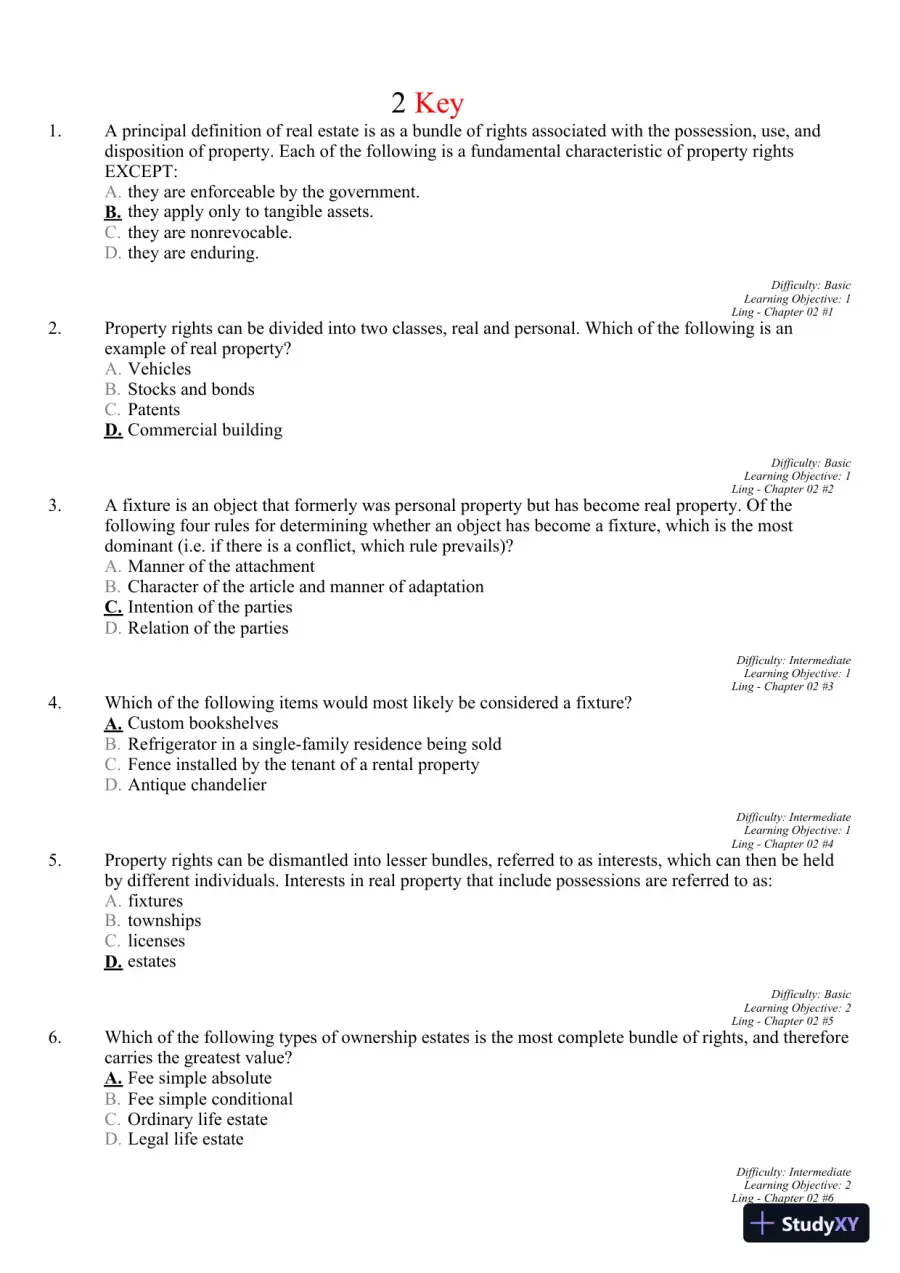 Real Estate Principles: A Value Approach (The Mcgraw-hill/Irwin Series in Finance, Insurance, and Real Estate) 3rd Edition Test Bank, page 14