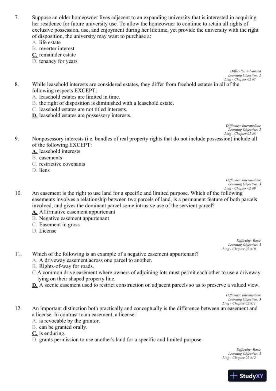 Real Estate Principles: A Value Approach (The Mcgraw-hill/Irwin Series in Finance, Insurance, and Real Estate) 3rd Edition Test Bank, page 15