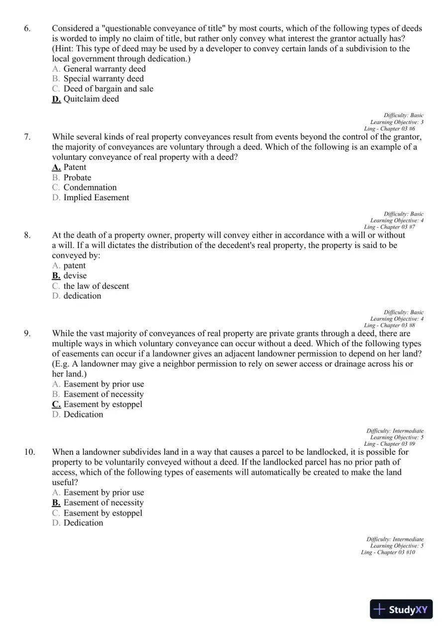 Real Estate Principles: A Value Approach (The Mcgraw-hill/Irwin Series in Finance, Insurance, and Real Estate) 3rd Edition Test Bank, page 24