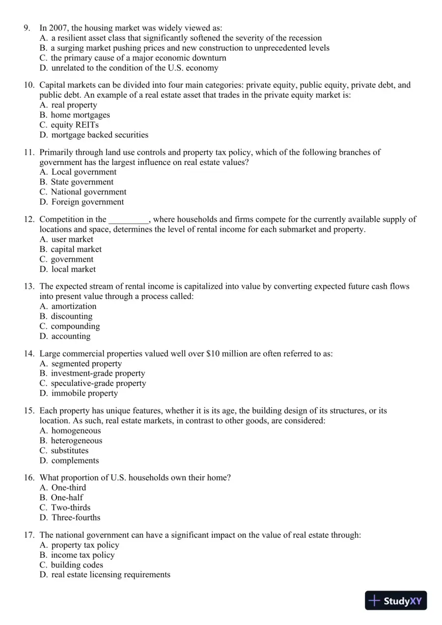 Real Estate Principles: A Value Approach (The Mcgraw-hill/Irwin Series in Finance, Insurance, and Real Estate) 3rd Edition Test Bank, page 3