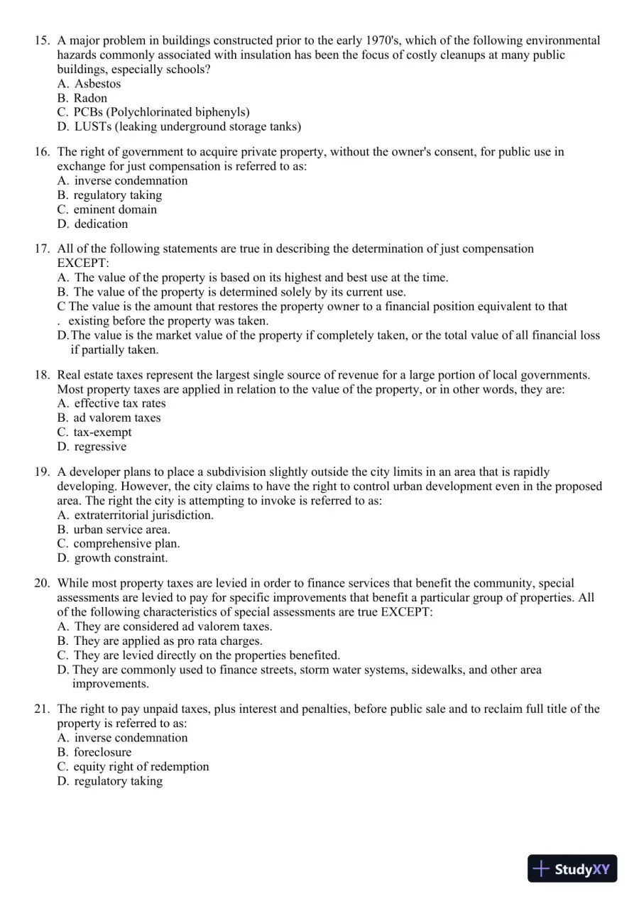 Real Estate Principles: A Value Approach (The Mcgraw-hill/Irwin Series in Finance, Insurance, and Real Estate) 3rd Edition Test Bank, page 30
