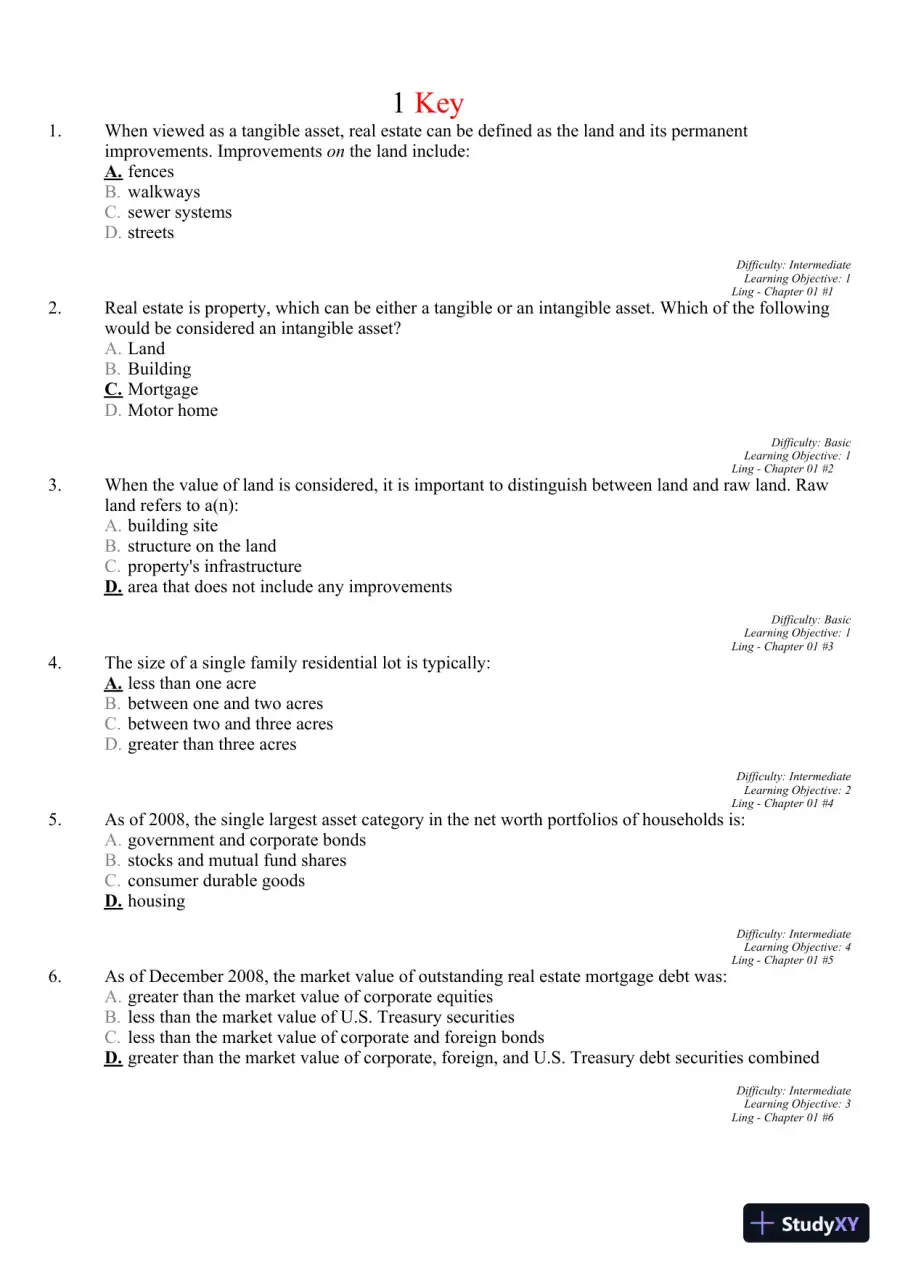 Real Estate Principles: A Value Approach (The Mcgraw-hill/Irwin Series in Finance, Insurance, and Real Estate) 3rd Edition Test Bank, page 5