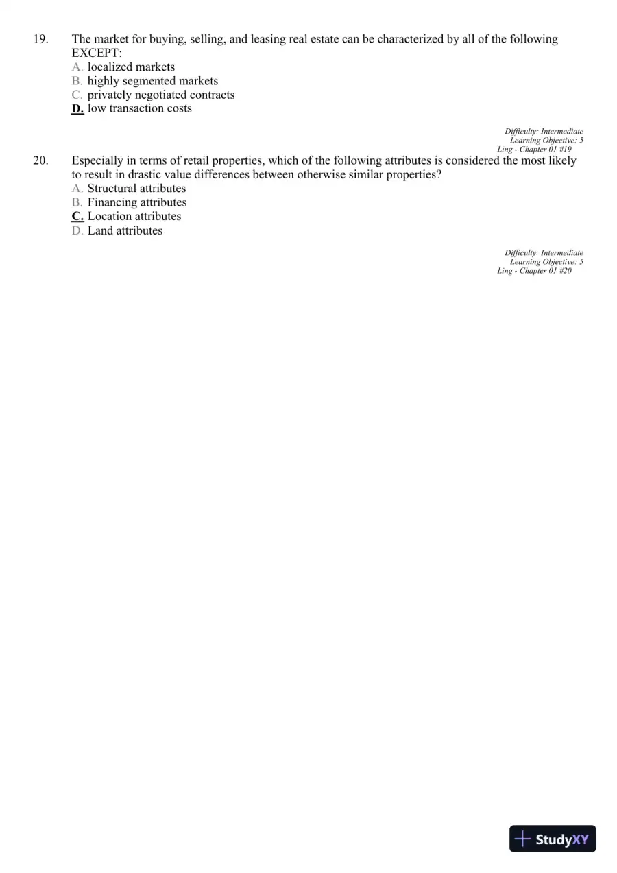 Real Estate Principles: A Value Approach (The Mcgraw-hill/Irwin Series in Finance, Insurance, and Real Estate) 3rd Edition Test Bank, page 8