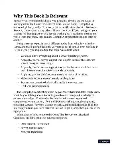 CompTIA Server+ SK0-005 Certification All-in-One Exam Guide, 2nd Edition (2021) - Page 29 preview image