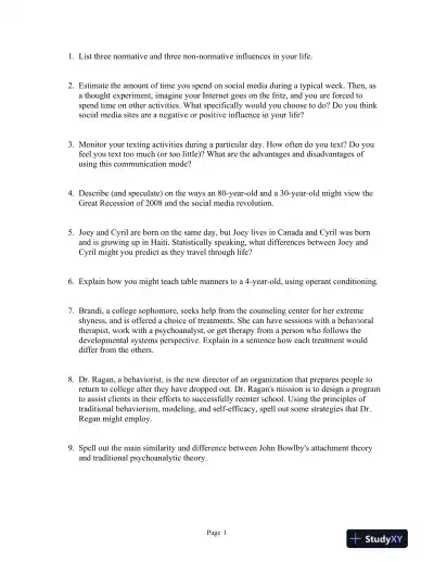 Experiencing the Lifespan Fourth Canadian Edition Test Bank - Page 1 preview image