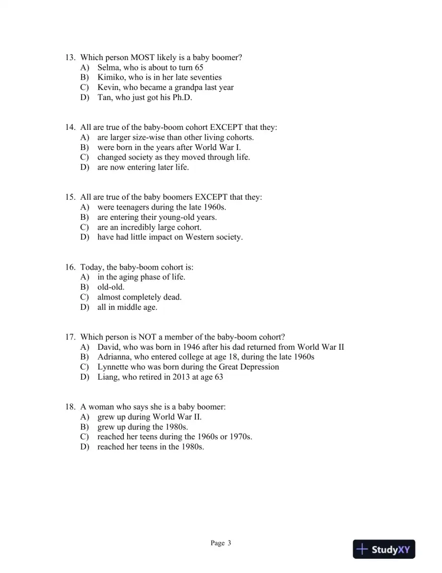 Experiencing the Lifespan Fourth Canadian Edition Test Bank, page 12