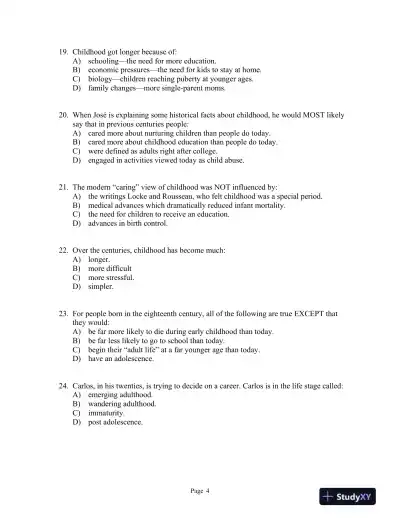 Experiencing the Lifespan Fourth Canadian Edition Test Bank - Page 13 preview image