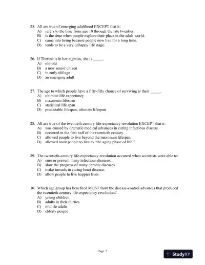 Experiencing the Lifespan Fourth Canadian Edition Test Bank - Page 14 preview image