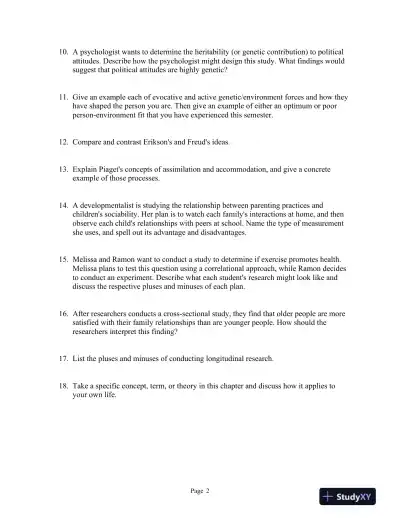 Experiencing the Lifespan Fourth Canadian Edition Test Bank - Page 3 preview image