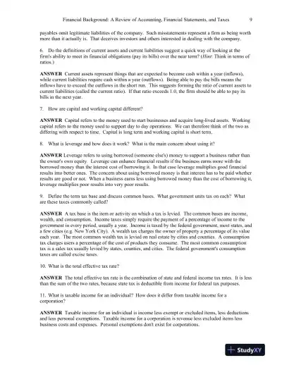 Practical Financial Management, 8th Edition Solution Manual - Page 10 preview image