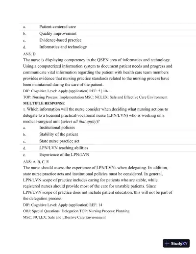 Test Bank For Medical-Surgical Nursing: Assessment and Management of Clinical Problems, 9th Edition - Page 10 preview image