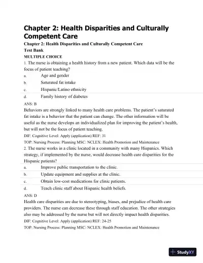 Test Bank For Medical-Surgical Nursing: Assessment and Management of Clinical Problems, 9th Edition - Page 13 preview image