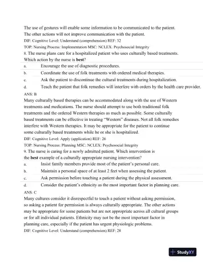 Test Bank For Medical-Surgical Nursing: Assessment and Management of Clinical Problems, 9th Edition - Page 16 preview image