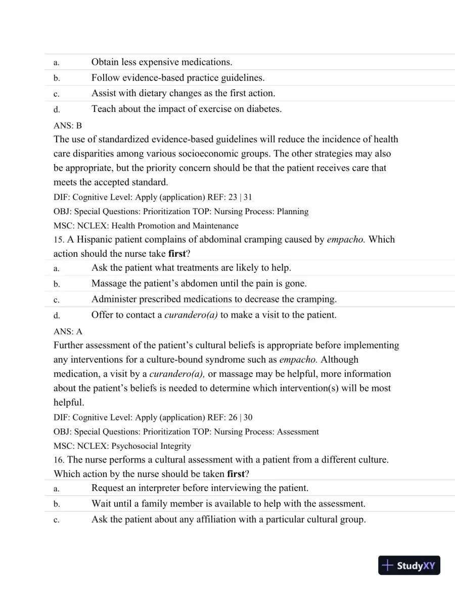 Test Bank For Medical-Surgical Nursing: Assessment and Management of Clinical Problems, 9th Edition, page 19