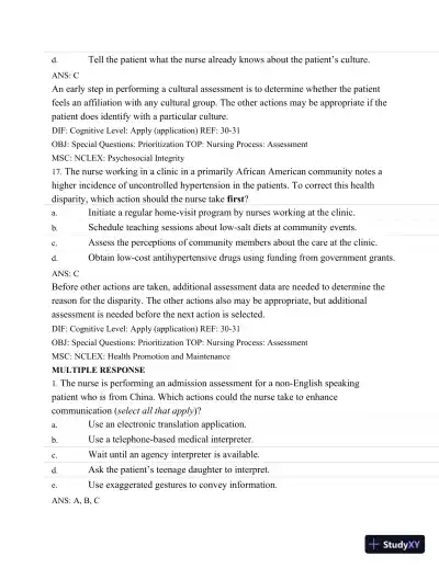Test Bank For Medical-Surgical Nursing: Assessment and Management of Clinical Problems, 9th Edition - Page 20 preview image