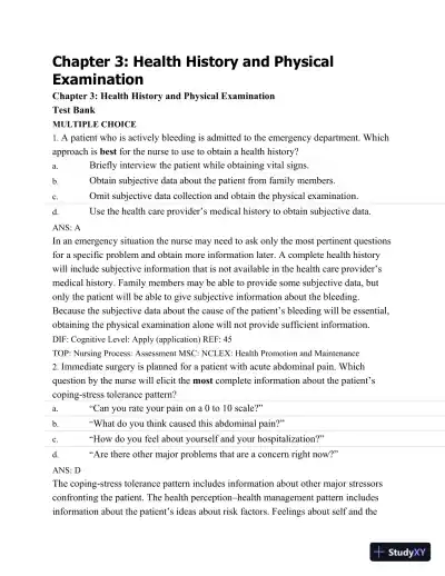 Test Bank For Medical-Surgical Nursing: Assessment and Management of Clinical Problems, 9th Edition - Page 22 preview image