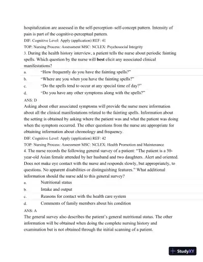 Test Bank For Medical-Surgical Nursing: Assessment and Management of Clinical Problems, 9th Edition - Page 23 preview image