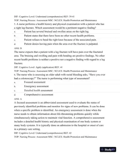 Test Bank For Medical-Surgical Nursing: Assessment and Management of Clinical Problems, 9th Edition - Page 24 preview image
