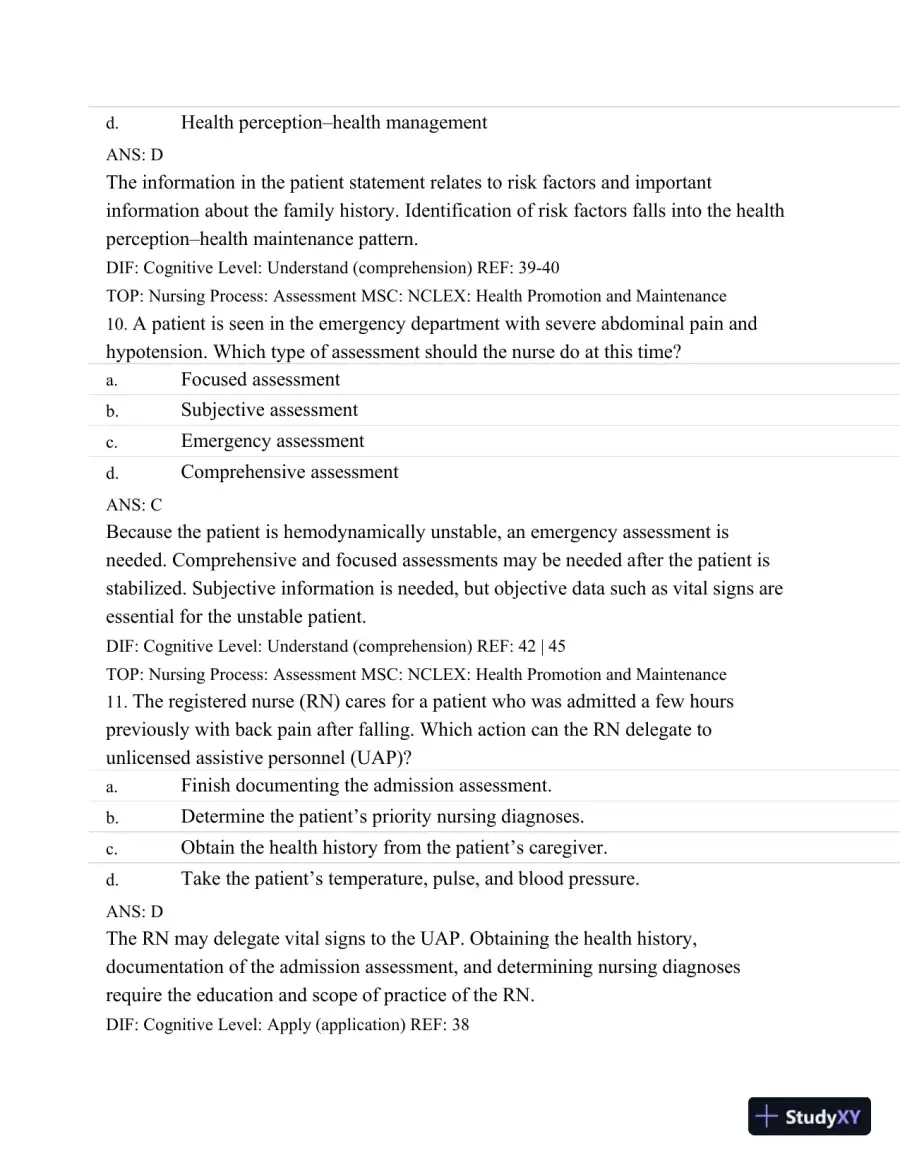 Test Bank For Medical-Surgical Nursing: Assessment and Management of Clinical Problems, 9th Edition, page 26