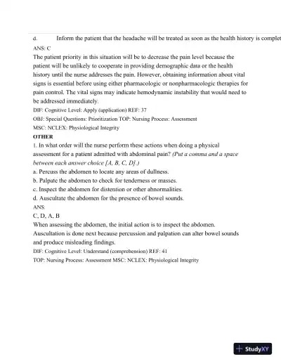 Test Bank For Medical-Surgical Nursing: Assessment and Management of Clinical Problems, 9th Edition - Page 28 preview image