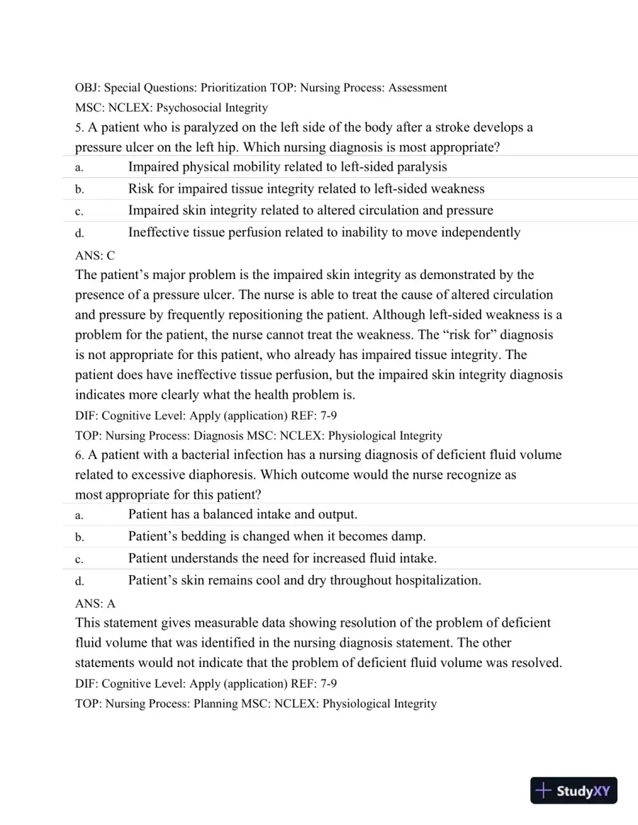 Test Bank For Medical-Surgical Nursing: Assessment and Management of Clinical Problems, 9th Edition, page 4