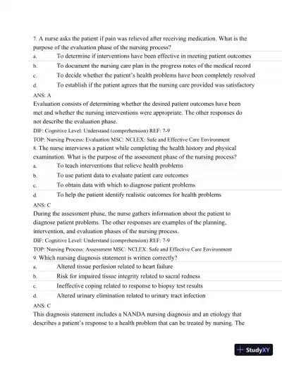 Test Bank For Medical-Surgical Nursing: Assessment and Management of Clinical Problems, 9th Edition - Page 5 preview image