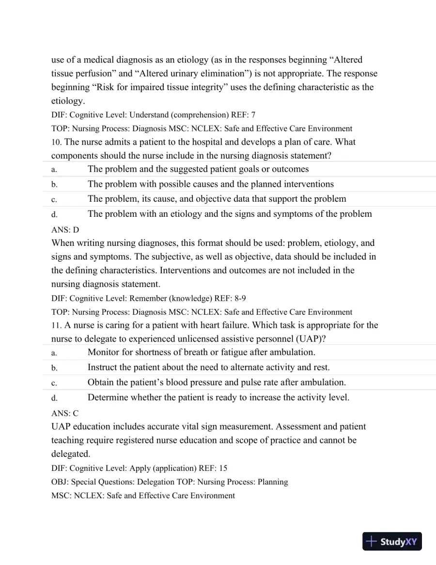Test Bank For Medical-Surgical Nursing: Assessment and Management of Clinical Problems, 9th Edition, page 6