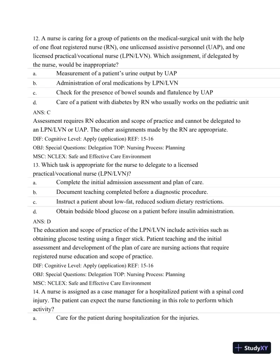 Test Bank For Medical-Surgical Nursing: Assessment and Management of Clinical Problems, 9th Edition, page 7
