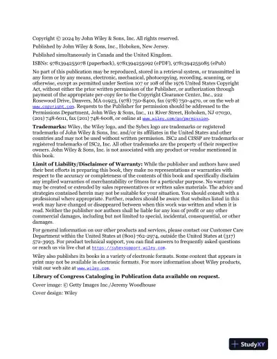 ISC2 CISSP Certified Information Systems Security Professional Official Practice Tests, 4th Edition (2024) - Page 7 preview image