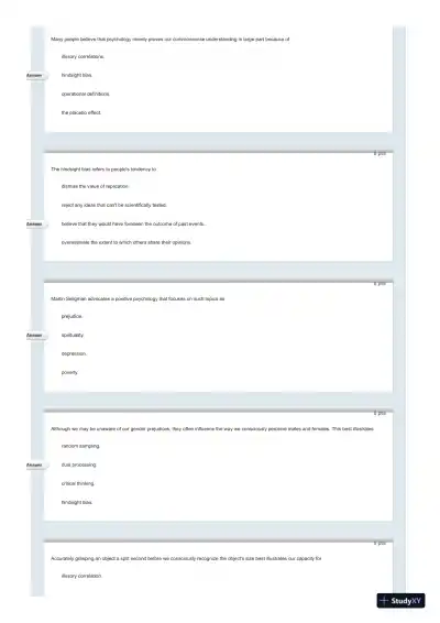 Test Bank For Psychology in Everyday Life, 2nd Edition - Page 10 preview image