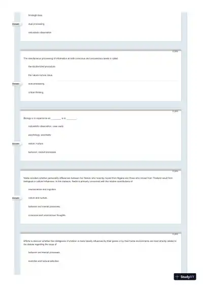 Test Bank For Psychology in Everyday Life, 2nd Edition - Page 11 preview image