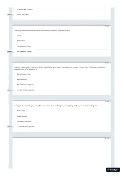 Test Bank For Psychology in Everyday Life, 2nd Edition - Page 12 preview image