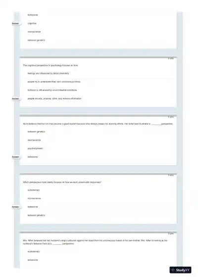 Test Bank For Psychology in Everyday Life, 2nd Edition - Page 17 preview image