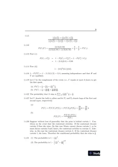 Solution Manual For Introduction To Mathematical Statistics, 7th Edition - Page 6 preview image