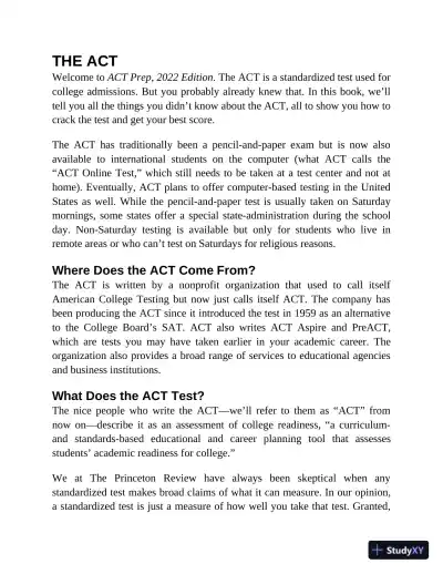 Princeton Review ACT Premium Prep 2022 8 Practice Tests + Content Review (2022) - Page 16 preview image